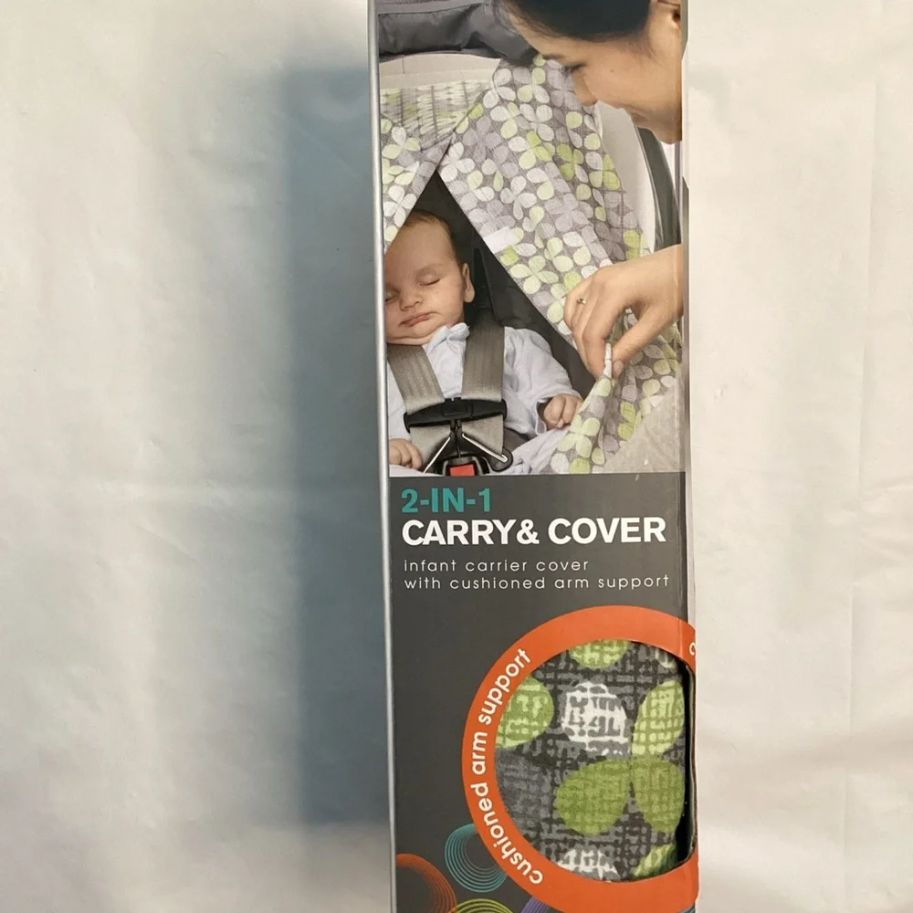 Summer Infant Gray and Green 2-in-1 Car Seat Cover